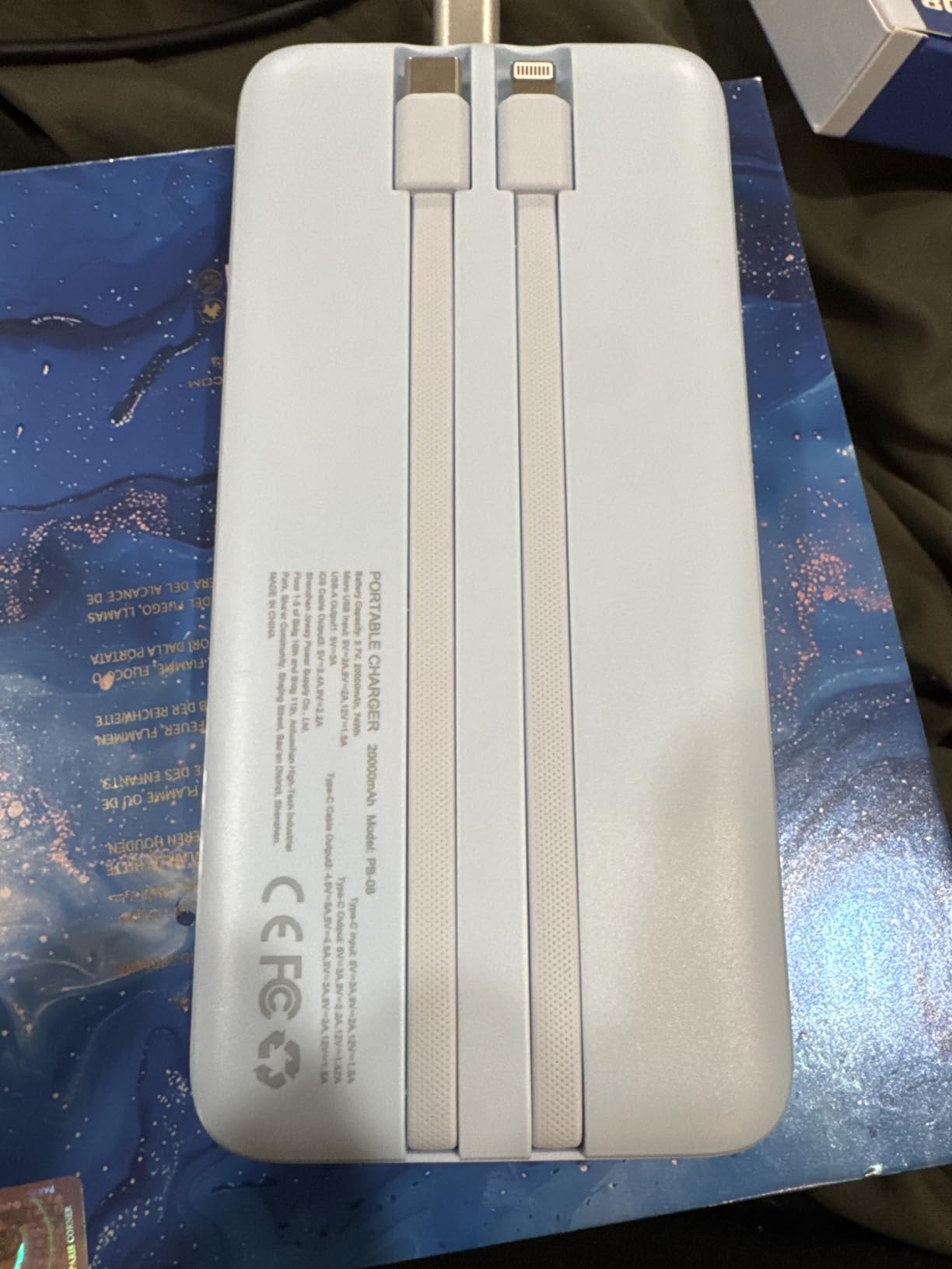 Portable Charger Power Bank - 15,000mAh Battery Pack with Built in Cable 22.5W Fast Charging customer photo 1