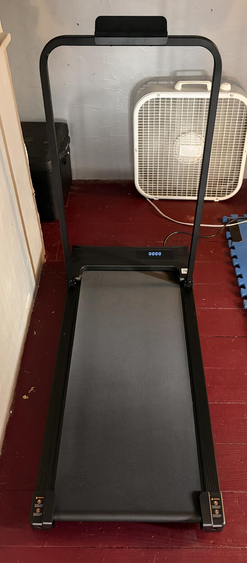 Walking Pad Treadmill for Home - Folding Treadmills with Handle Bar Portable Compact Fold up Indoor Foldable Handles Electric Walk Pads Small Spaces Mini Running Quiet Under Bed Office customer photo 1