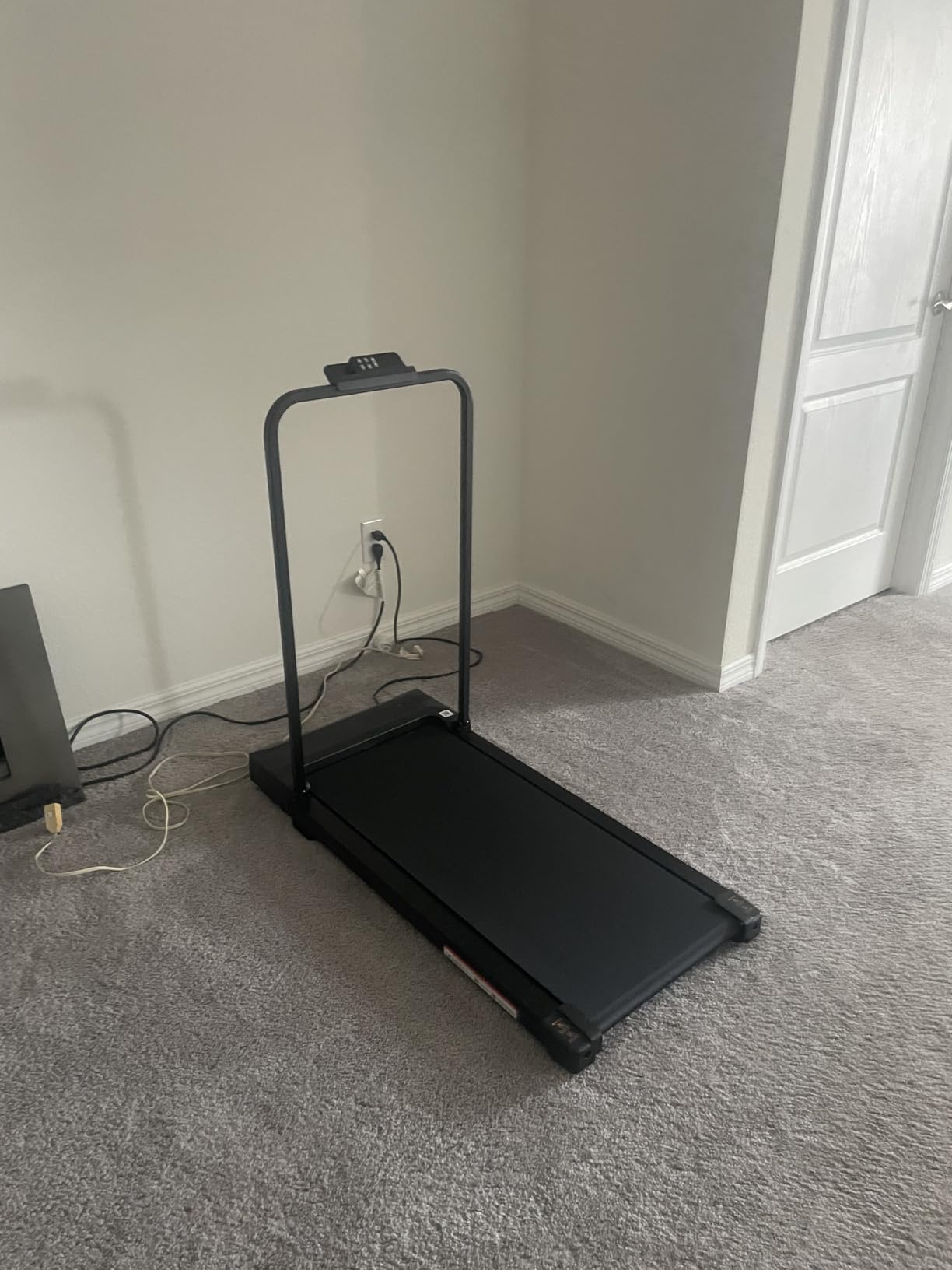 Walking Pad Treadmill for Home - Folding Treadmills with Handle Bar Portable Compact Fold up Indoor Foldable Handles Electric Walk Pads Small Spaces Mini Running Quiet Under Bed Office customer photo 2