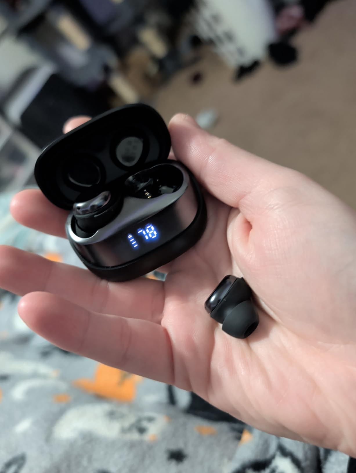 Sleep Earbuds Bluetooth 5.4 in Ear Light-Weight Headphones, Mini Sleep Headphones Small Design for Side Sleepers, 47H Playtime with Charging Case, Clear Calls Earphones, Haze Blue customer photo 2