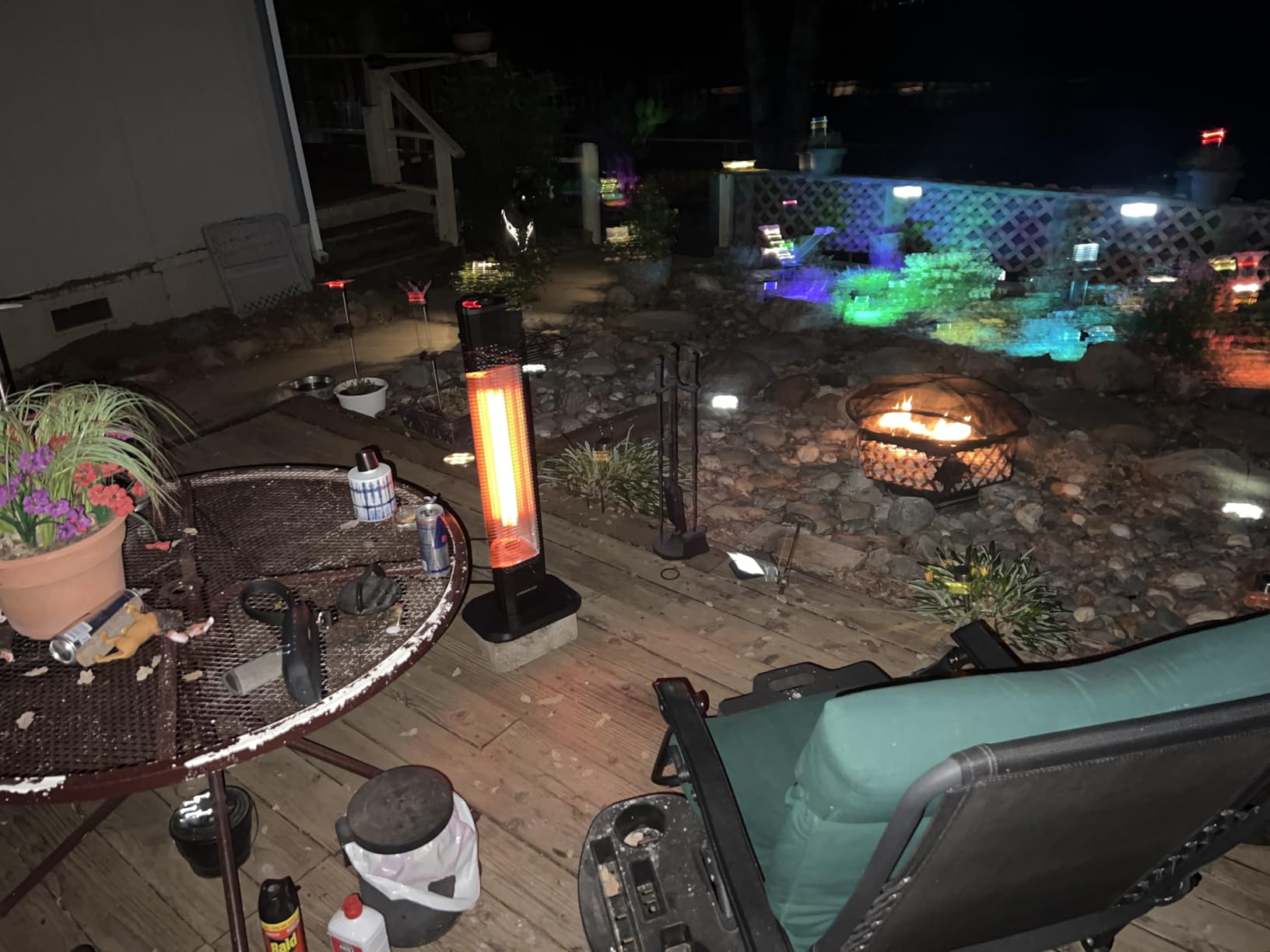 VAGKRI Outdoor Electric Patio Heater, 1500W Dual Carbon Tube Infrared Heater, Tip-Over & Overheat Protection,1S Instant Heat, IPX5 Waterproof, Tower Space Heater for Patio, Backyard & Garage - Customer Photo 1