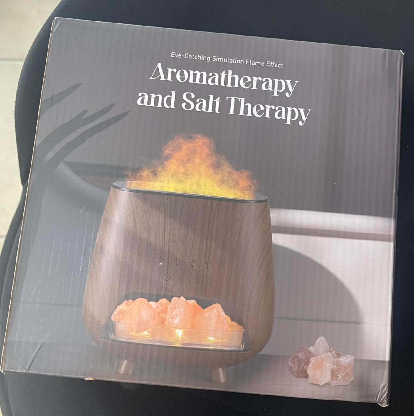 Essential Oil Diffuser for Home: 200ml Aromatherapy Diffuser with Himalayan Pink Salt Rock, Cool Mist Humidifier with Auto Off Function and 9 Colors LED Night Light for Bedroom - Customer Photo 2