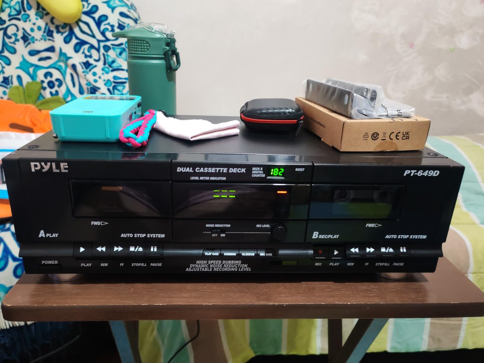 Pyle Home Digital Dual Cassette Deck Media Player with RCA Cables Switchable Rack Mounting Hardware CrO2 Tape Selector - 110V/220V customer photo 1