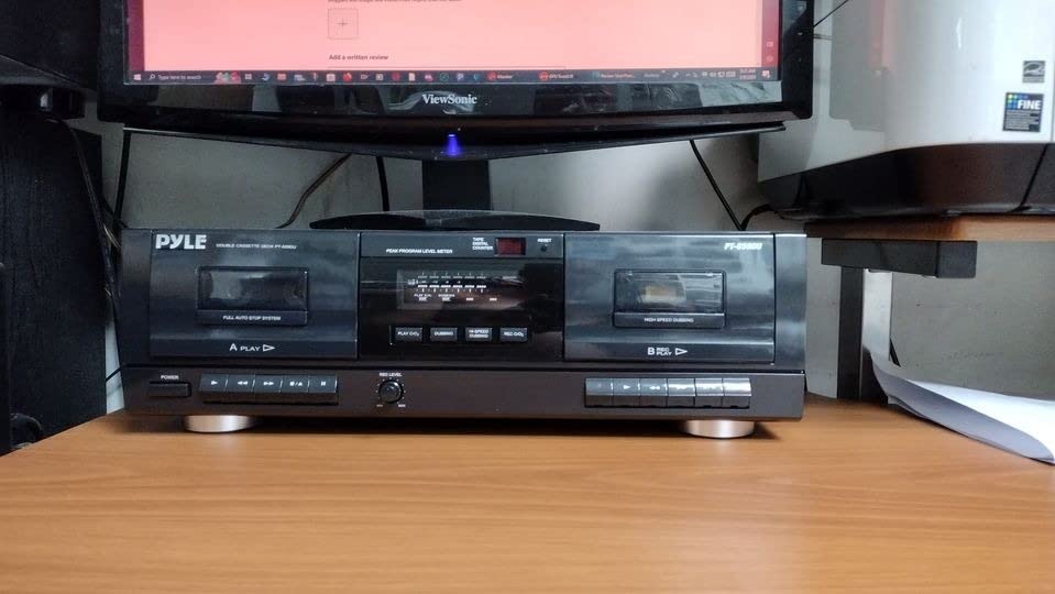 Pyle Dual Stereo Cassette Tape Deck - Clear Audio Double Player Recorder System w/ MP3 Music Converter, RCA for Recording, Dubbing, USB, Retro Design customer photo 1