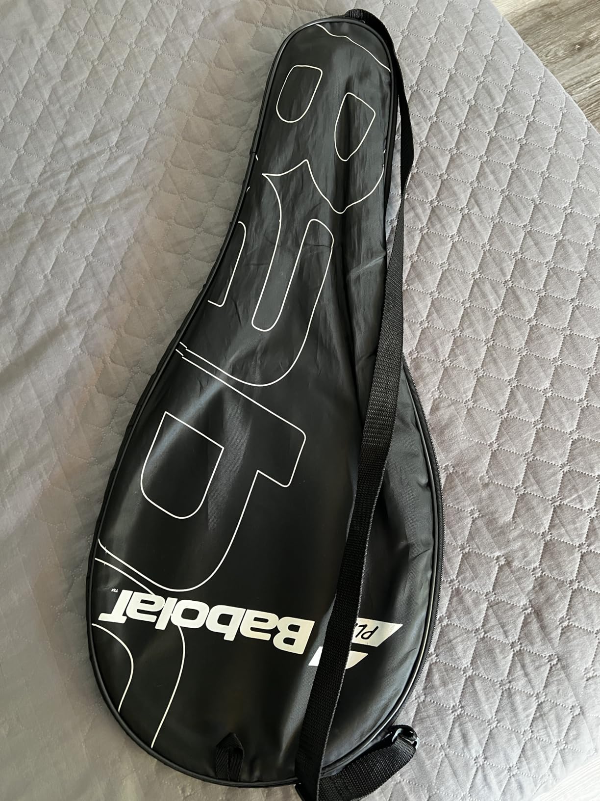 BABOLAT Tennis Racquet Cover with Shoulder Strap - Nylon (Black/White) customer photo 1