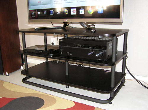 Sanus Heavy Duty Stand For AV Equipment - Versatile Design Looks Great Holding A TV In The Living Room Or Supporting Up To 400lbs of Heavy Audio Equipment In The Back Closet customer photo 1