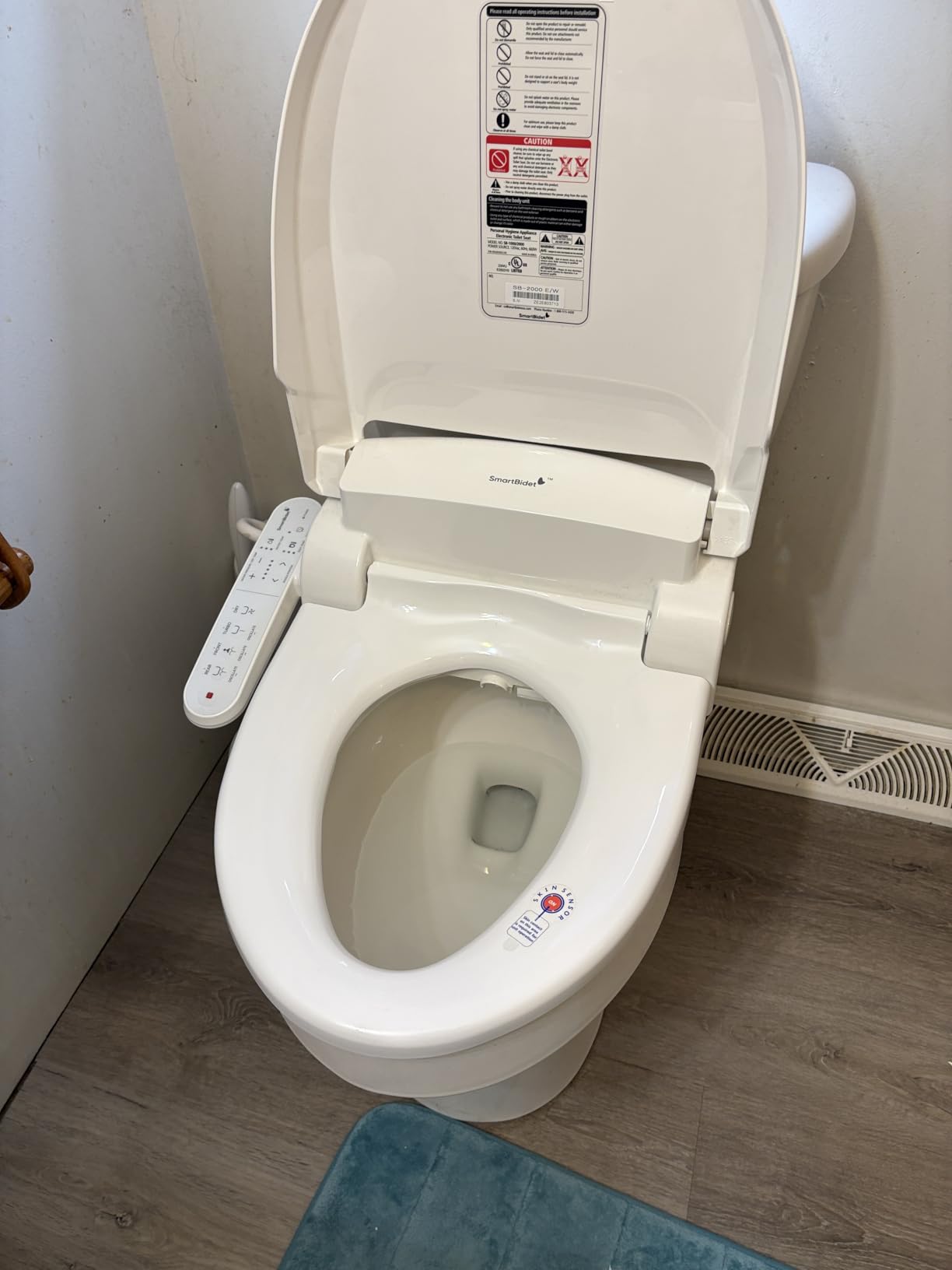 SmartBidet SB-2000 Smart Bidet Electric Bidet Toilet Seat with Heated Seat, Warm Water, Air Dryer - Side Control Panel, Elongated customer photo 1
