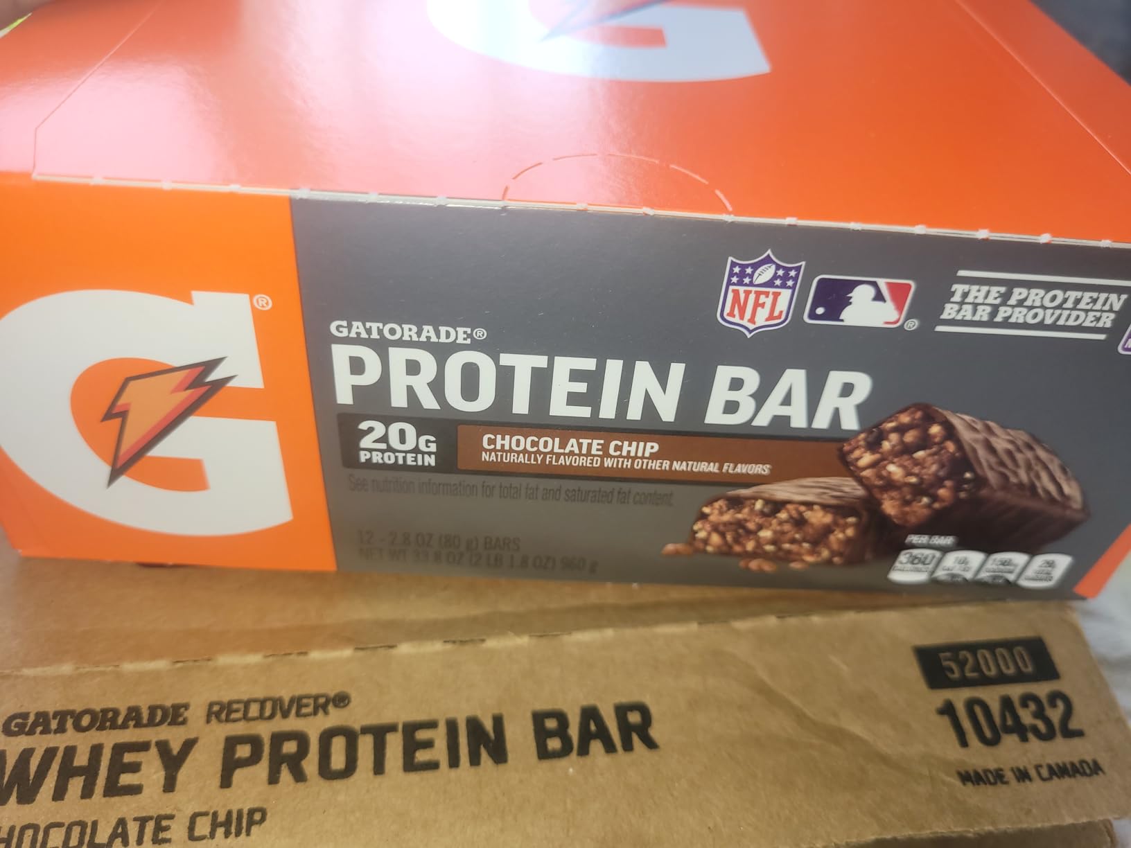 Gatorade Whey Protein Recover Bars, Chocolate Chip, 2.8 ounce, 20g Protein per Bar, Pack of 12 customer photo 1