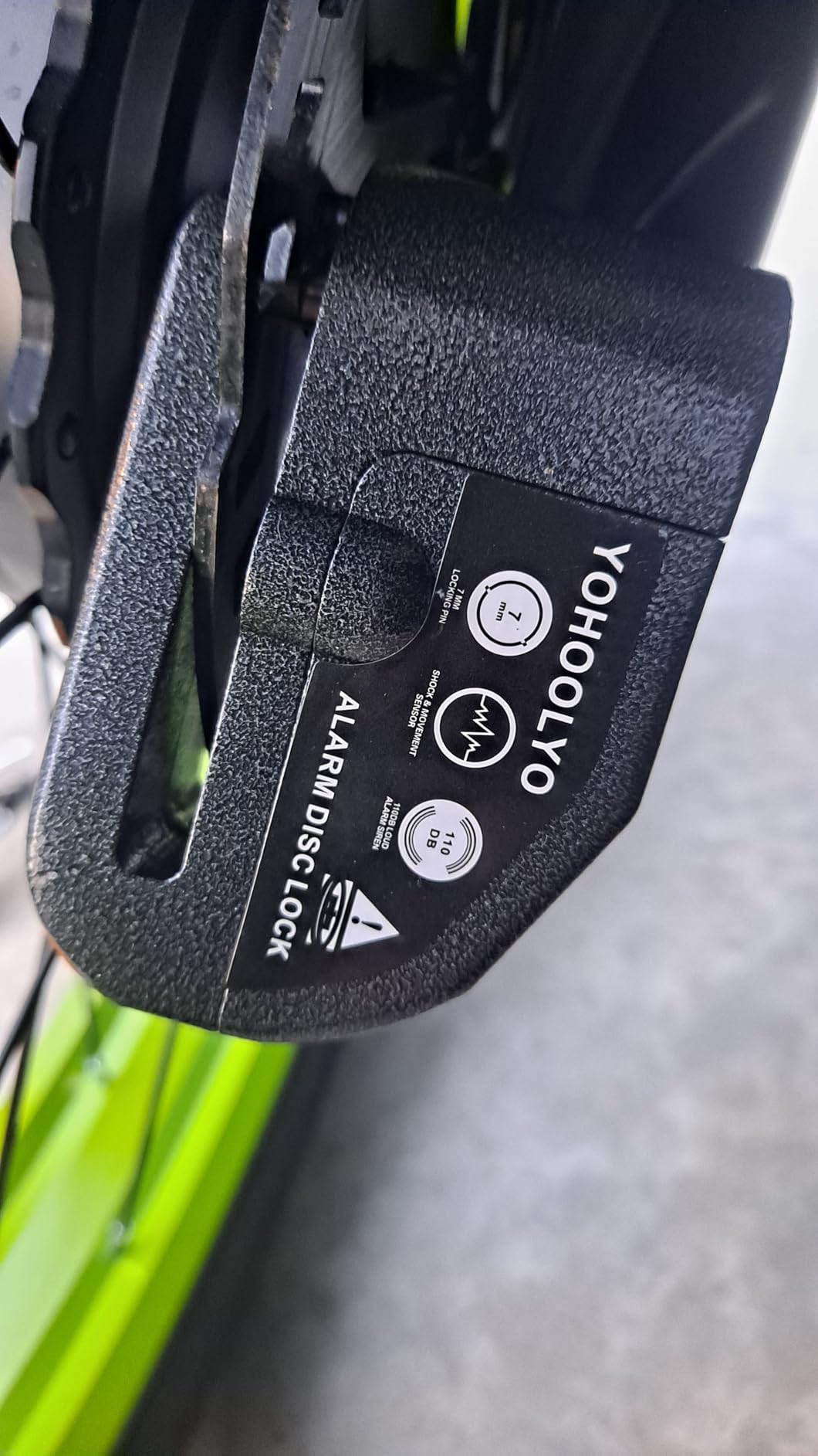 YOHOOLYO Alarm Disc Lock Motorcycle Disc Brake Lock Anti-Theft Waterproof 110 dB 7mm Pin 5ft Reminder Cable customer photo 1