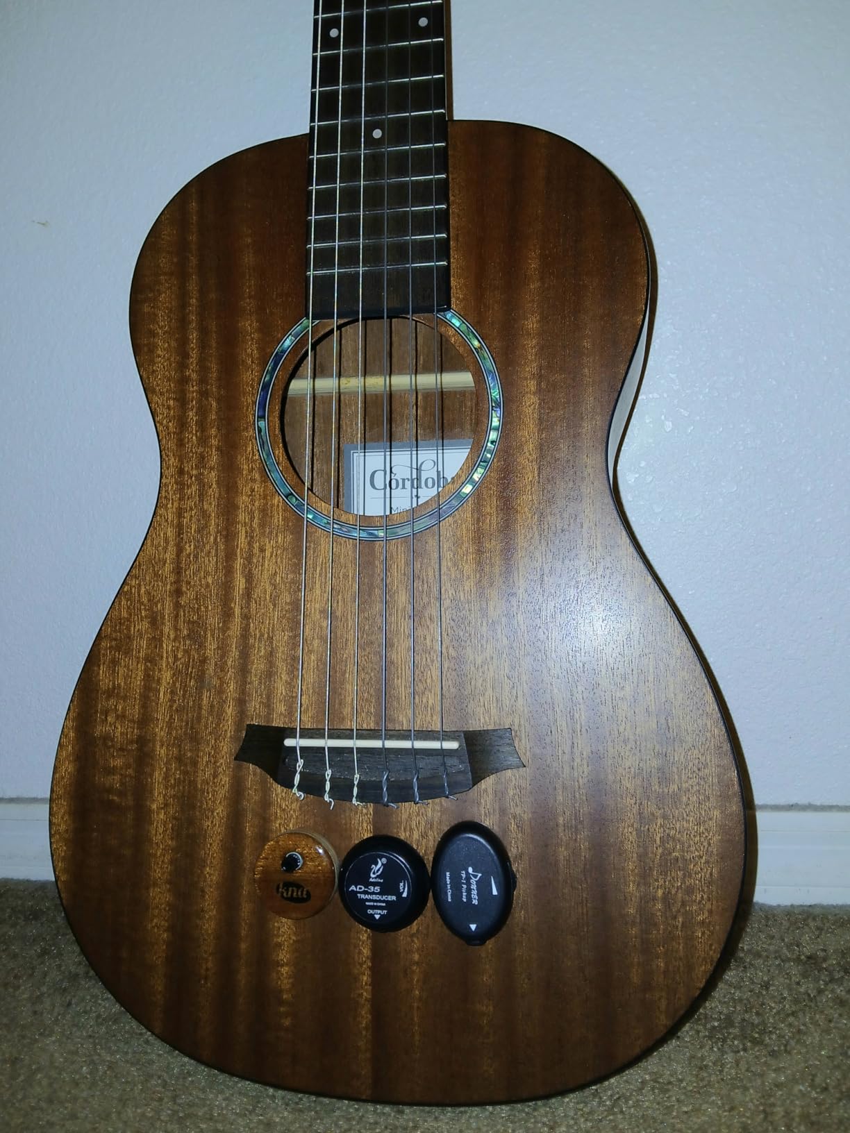 KNA UP-2 Universal Stick-On Piezo Pickup - Natural Acoustic Tone for Guitar, Uke, Drums, Percussion, Volume Control, No-Battery, No-Mod Installation, Compatible with Nearly All Acoustic Instruments customer photo 3
