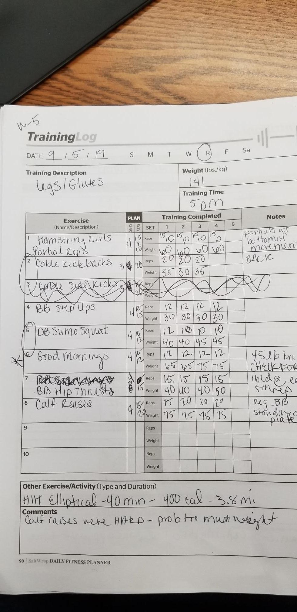 SaltWrap Daily Fitness Planner - Gym Workout Training Log, Weightlifting Exercise Journal, and Food/Diet Tracker - Daily and Weekly Pages, Goal Tracking, Spiral-Bound, 7 x 10 inches customer photo 1