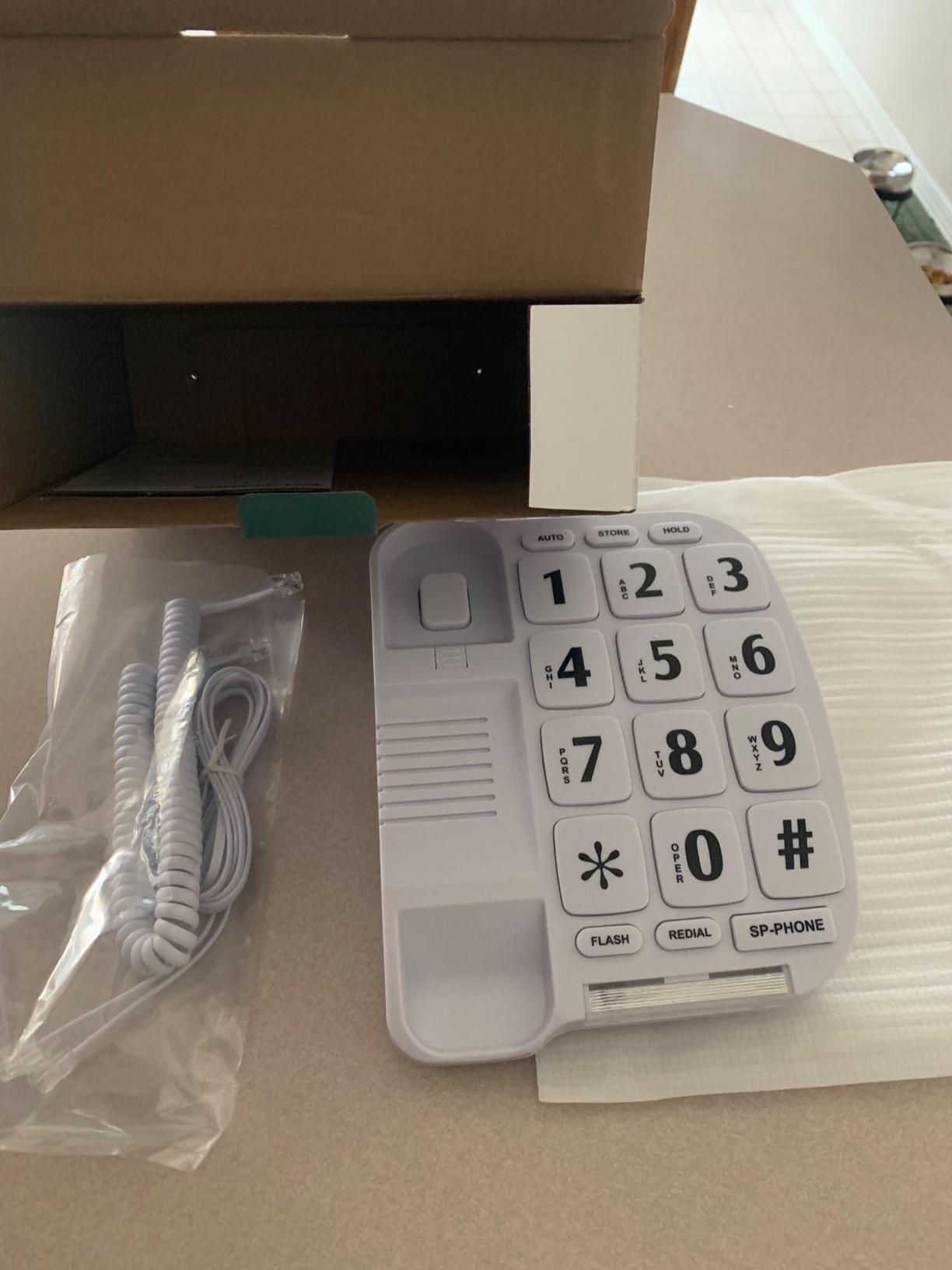 JF11W Big Button Phone for Seniors Home Phone Corded Landline Phone for Elderly Amplified Telephone for Hearing Impaired Aid Telephones with Loud Speakerphone Desktop Telephone customer photo 1