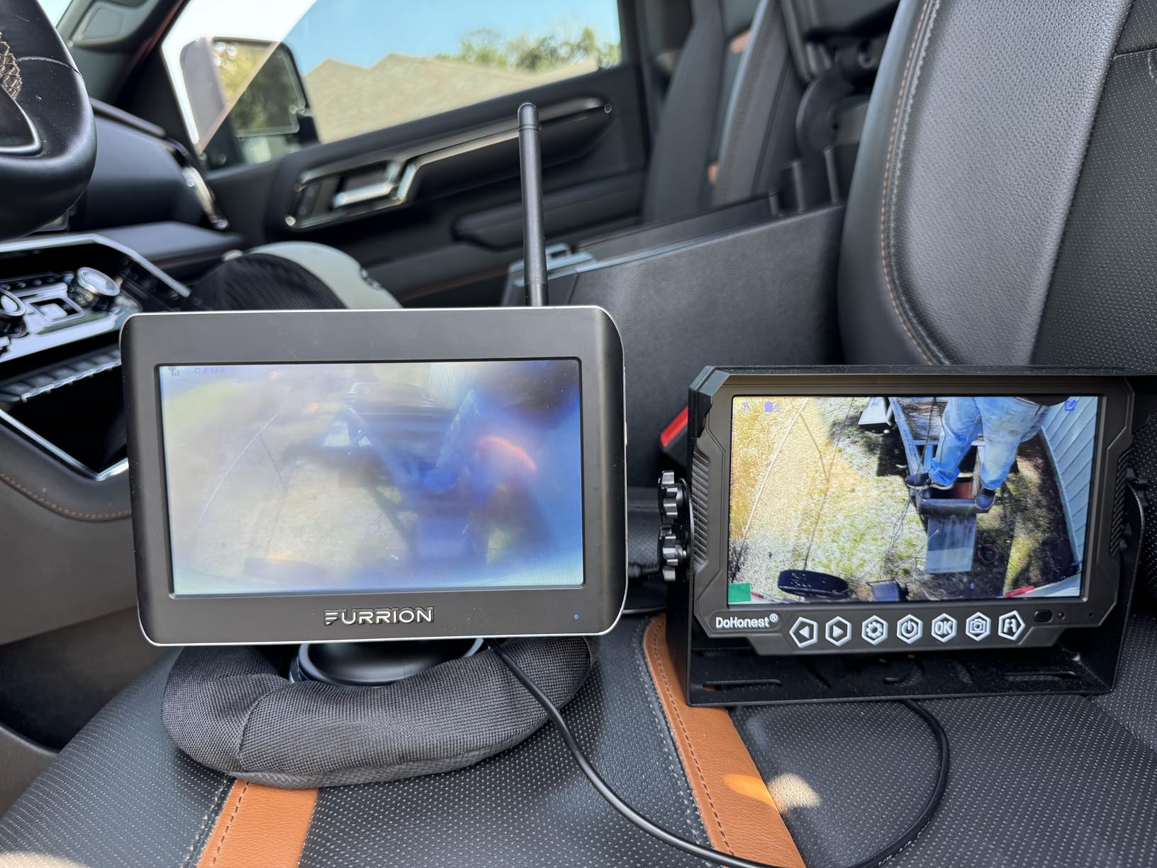 FHD 1080P Digital Wireless Backup Camera and 7'' DVR Monitor Support Dual/Quad Split Screen for Trailers,Trucks,RVs,5th Wheels Highway Observation System IP69K Waterproof Guide Lines On/Off customer photo 1