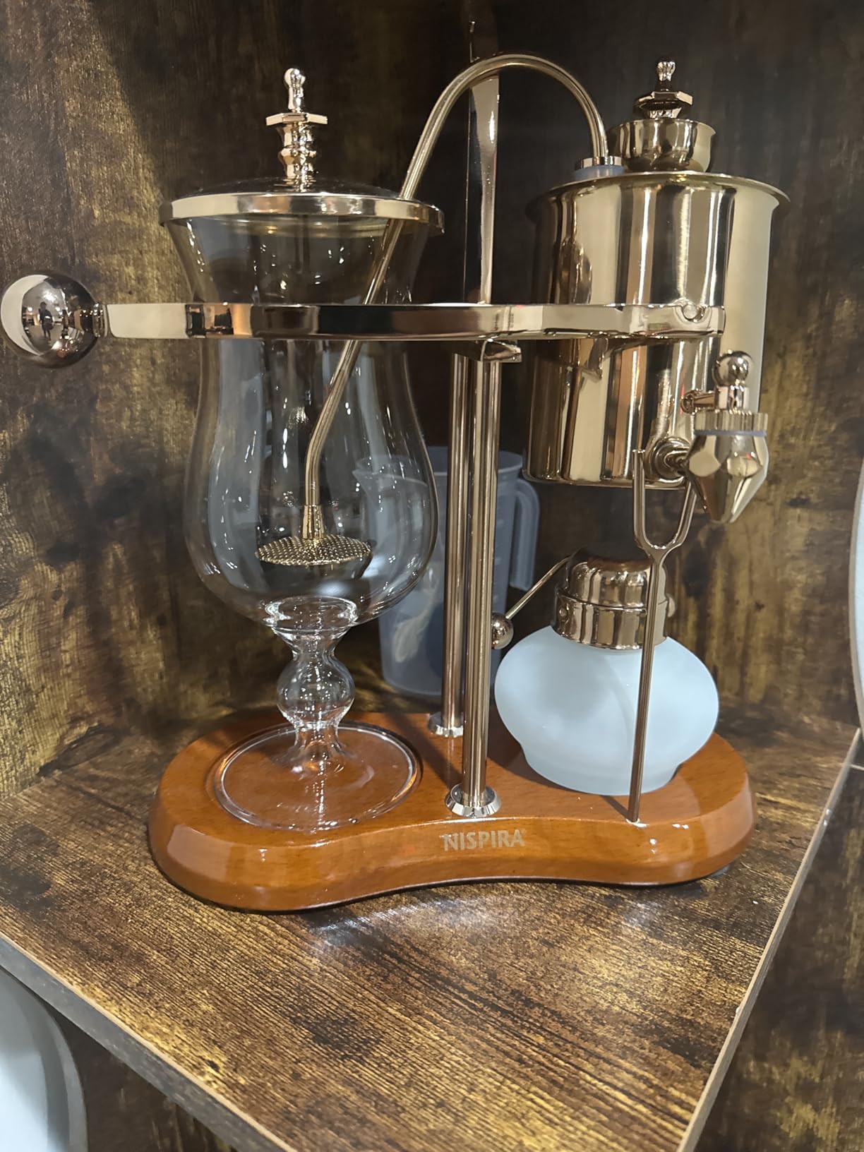 Nispira Belgium Royal Family Balance Syphon Unique Gravity Vintage Coffee Maker, Copper 500ml customer photo 2