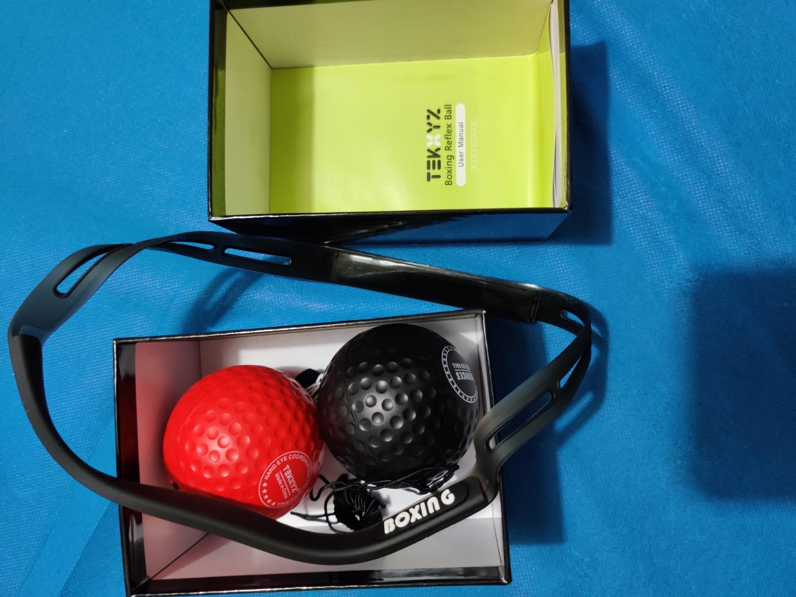 TEKXYZ® Reflex Ball with Counter App & Online Community, 2 Difficulty Levels Boxing Ball with Headband, Perfect for Reaction, Agility, Punching Speed, Fight Skill & Hand Eye Coordination Training customer photo 2