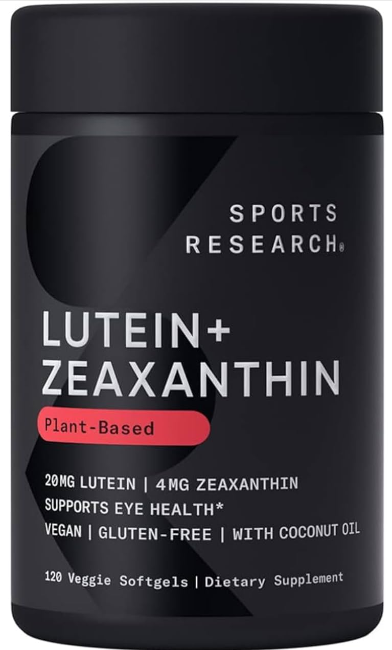 Sports Research® Lutein and Zeaxanthin Capsules - Eye Health Support Supplement Made with Lute-Gen® and Organic Coconut Oil - Vegan Friendly & Non-GMO Verified - 120 Veggie Softgels customer photo 1