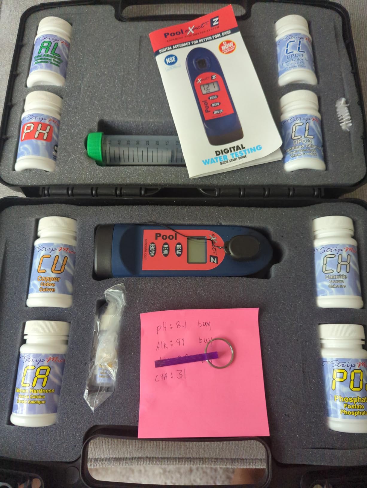 ITS 486201-KM Pool Exact EZ Photometer Master Pool Test Kit | 10 Parameters - F/C/T Chlorine, pH, Alkalinity, Calcium, Cyanuric, Copper, Salt, & Phosphate | 25 Tests All Parameters | NSF Certified customer photo 1
