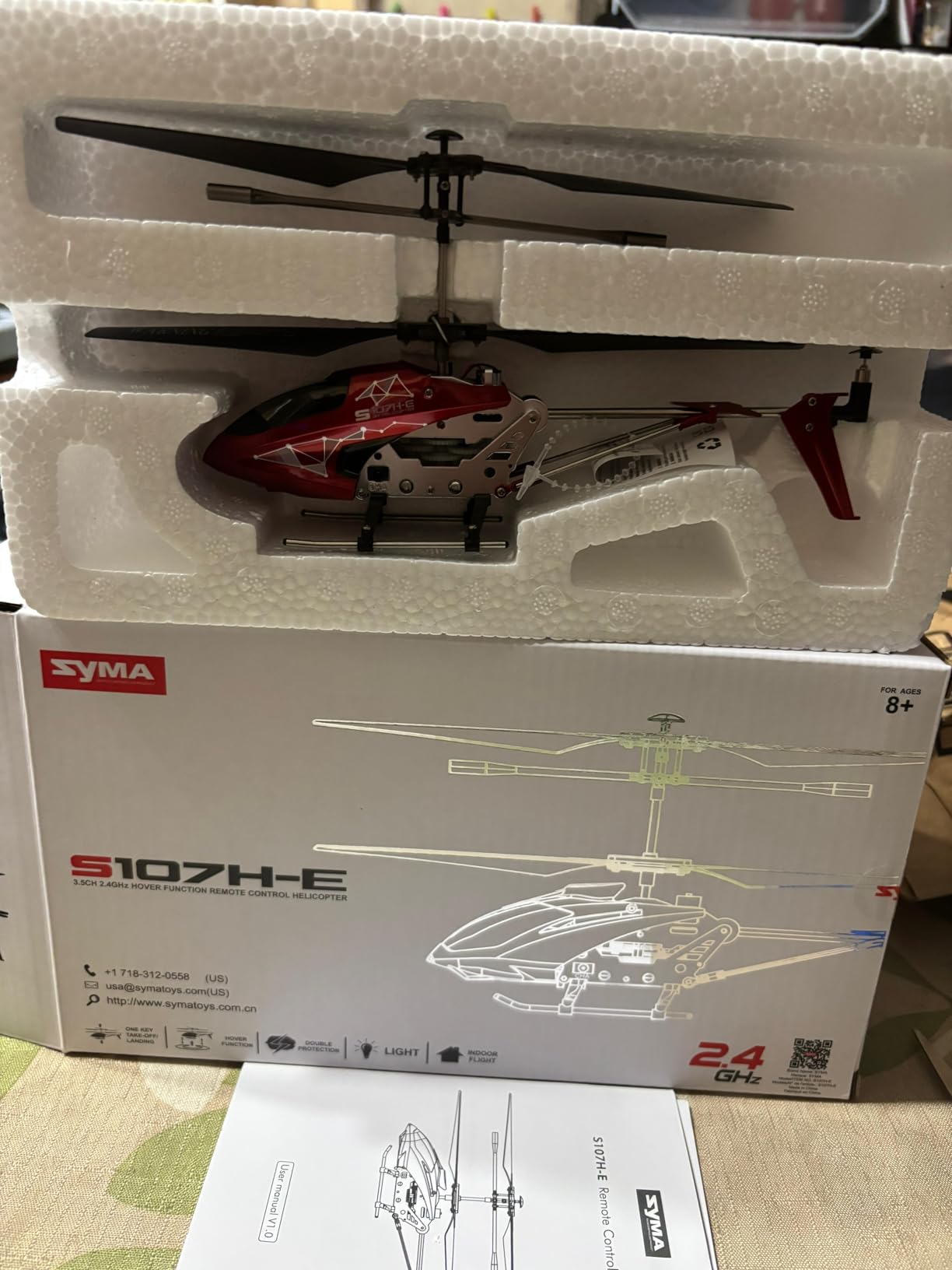 SYMA S107H-E RC Helicopter for Kids 8-12 and Beginners, Remote Control Helicopter with Altitude Hold, 2 Speed Modes, Whole Alloy Toy for Boys Girls Indoor Gift customer photo 1