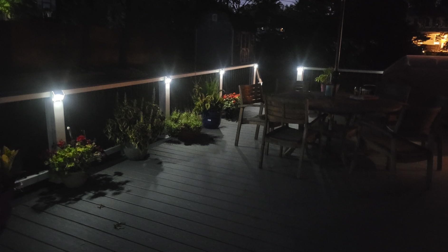 JSOT Outdoor Solar Lights - Solar Powered Deck Lights Waterproof Light for Fence Post Light Outside for Backyard Patio Stair Wall Lighting customer photo 2