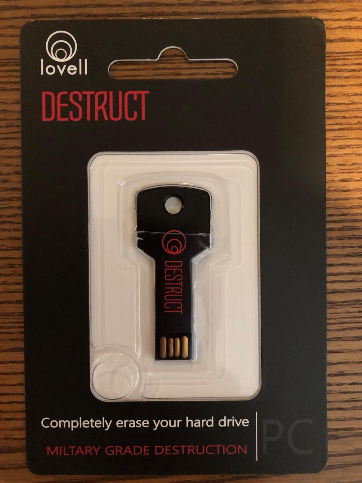 DESTRUCT USB Gadget - Military Grade Hard Drive Wiper - Permanently Erase All Data on PC and Laptops Before Selling customer photo 1