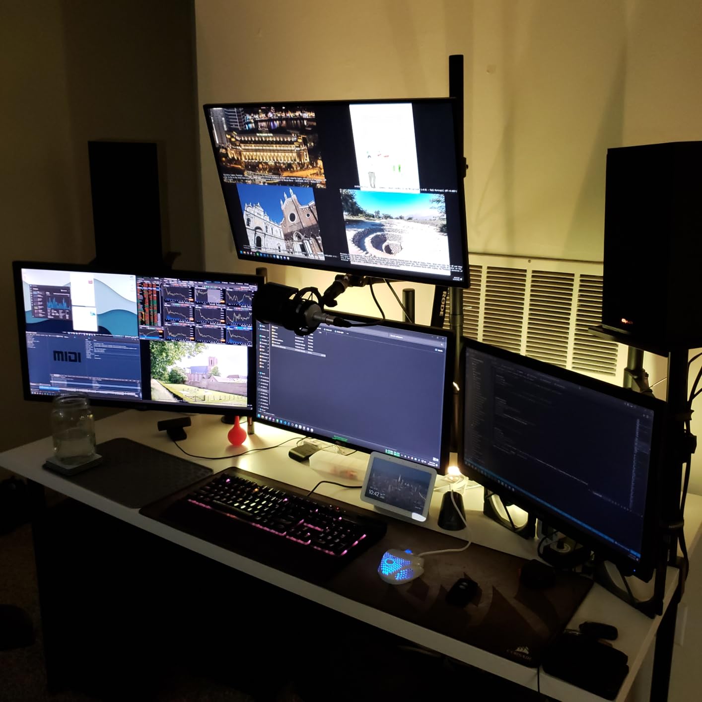 HUANUO Single Monitor Arm with 39 inch Extra-Tall Pole, Adjustable Computer Desk Mount for 13 to 32 inch Screens and up to 38 inch Ultrawide Screens, Hold 22 lbs, Monitor Stand with C-Clamp and Grommet Base customer photo 2