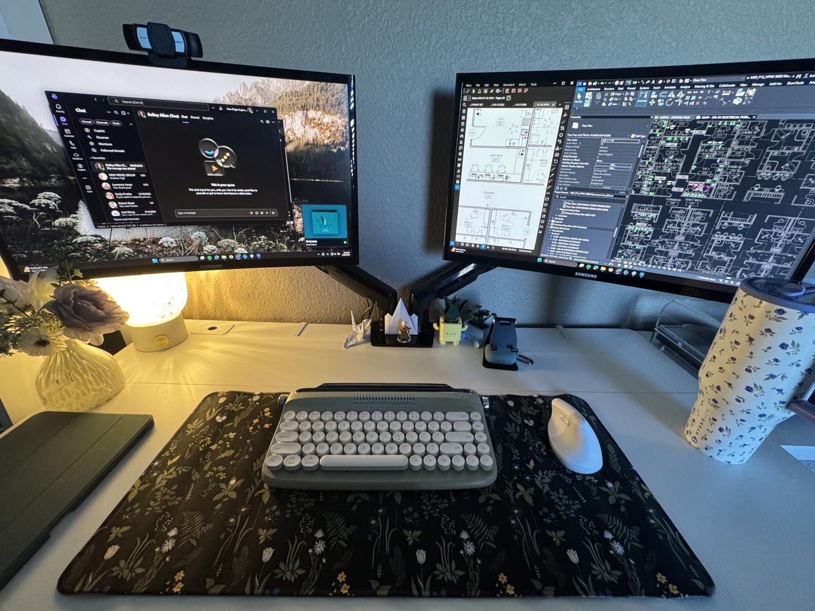 HUANUO FlowLift Dual Monitor Stand, Fully Adjustable Gaming Monitor Desk Mount for 13-32