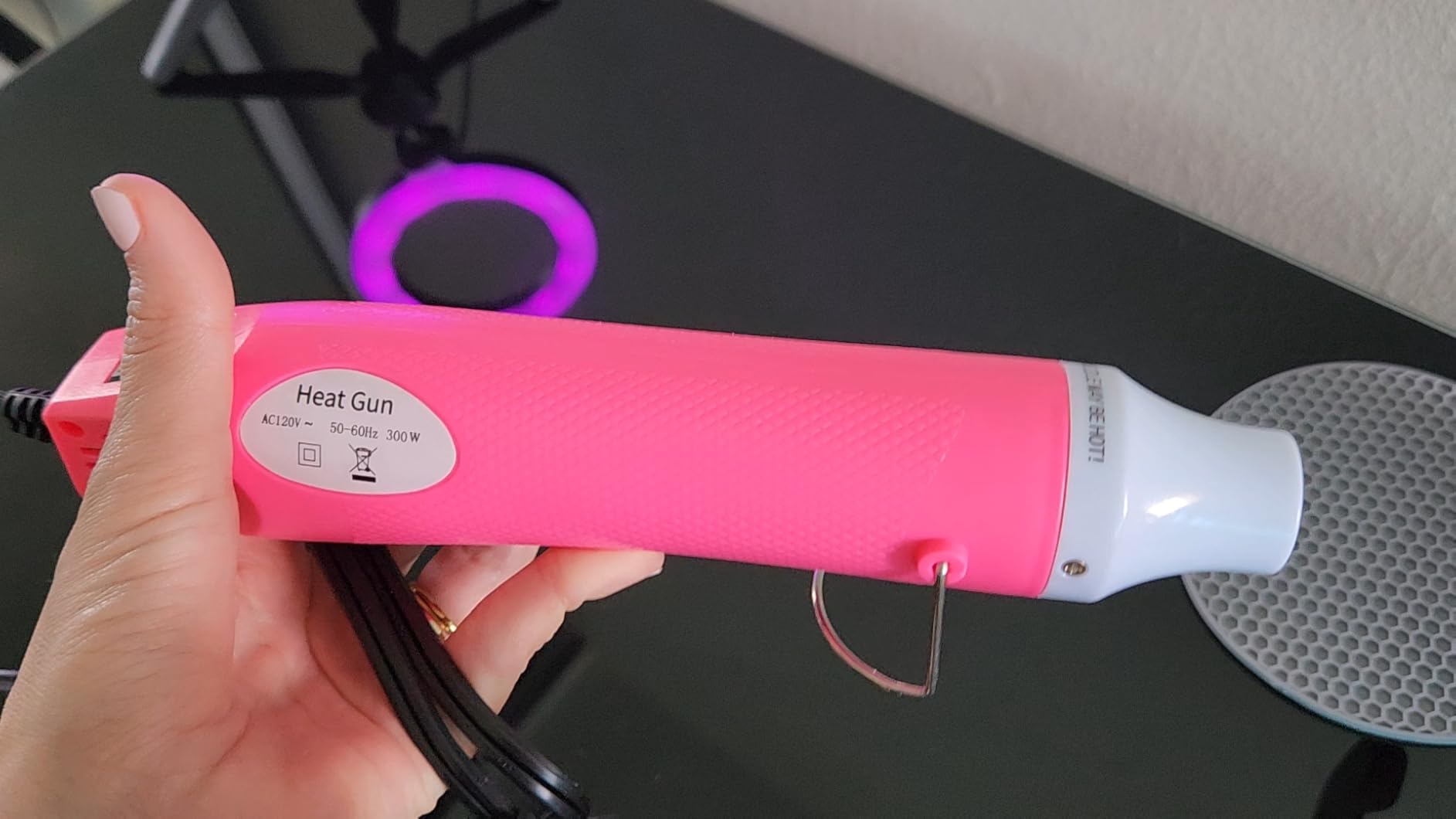 Bubble Removing Tool for Epoxy Resin and Acrylic Art, DIY Glitter Tumblers, Specially-Designed Heat Gun for Making Acrylic Resin Travel Mugs Tumblers to Remove Air Bubbles (Pink) customer photo 1