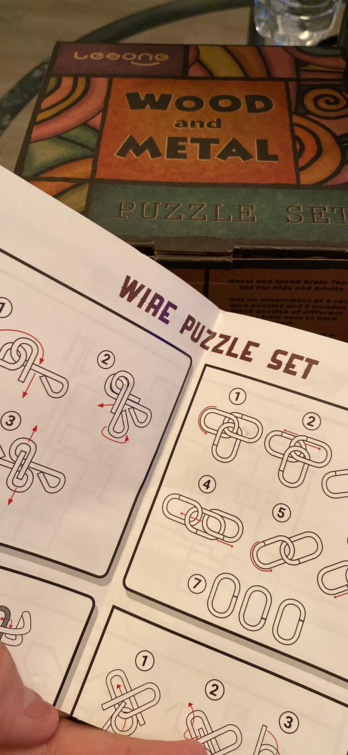 LESONG Brain Teasers Metal and Wooden Puzzles for Kids and Adults 9 Pack, Mind, IQ, and Logic Test and Handheld Disentanglement Games, 3D Coil Cast Wire Chain and Durable Wood Educational Toys customer photo 1