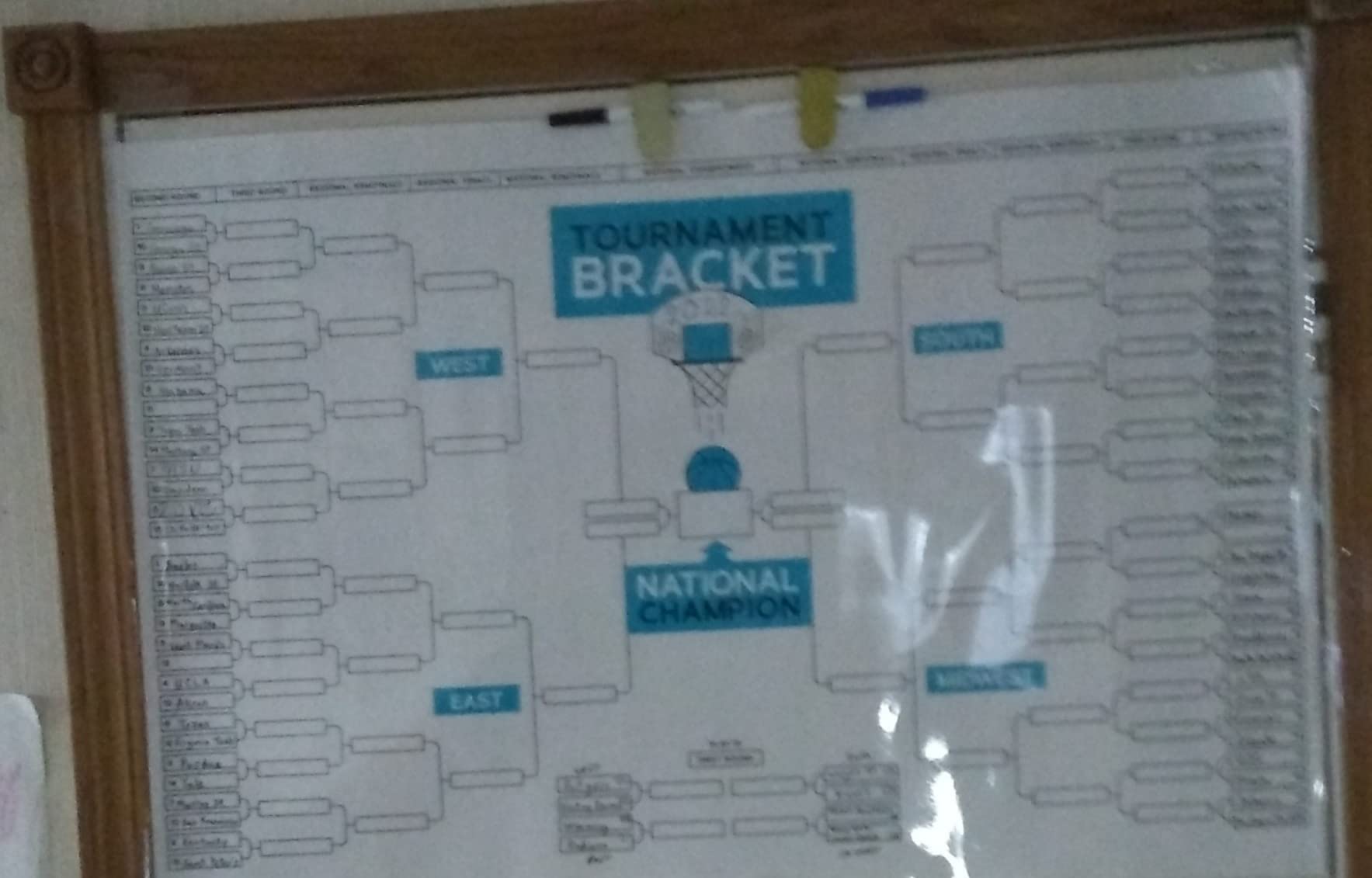 Laminated 2026 Basketball Tournament Bracket Blank Poster 64 Team Chart Board Poster Dry Erase Wall Art 24x36 customer photo 1