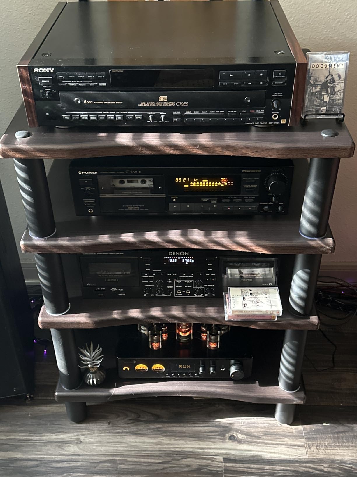 Monolith by Monoprice Heavy Duty 4 Tier Audio Stand XL 1 inch Shelf Thickness Maple customer photo 1