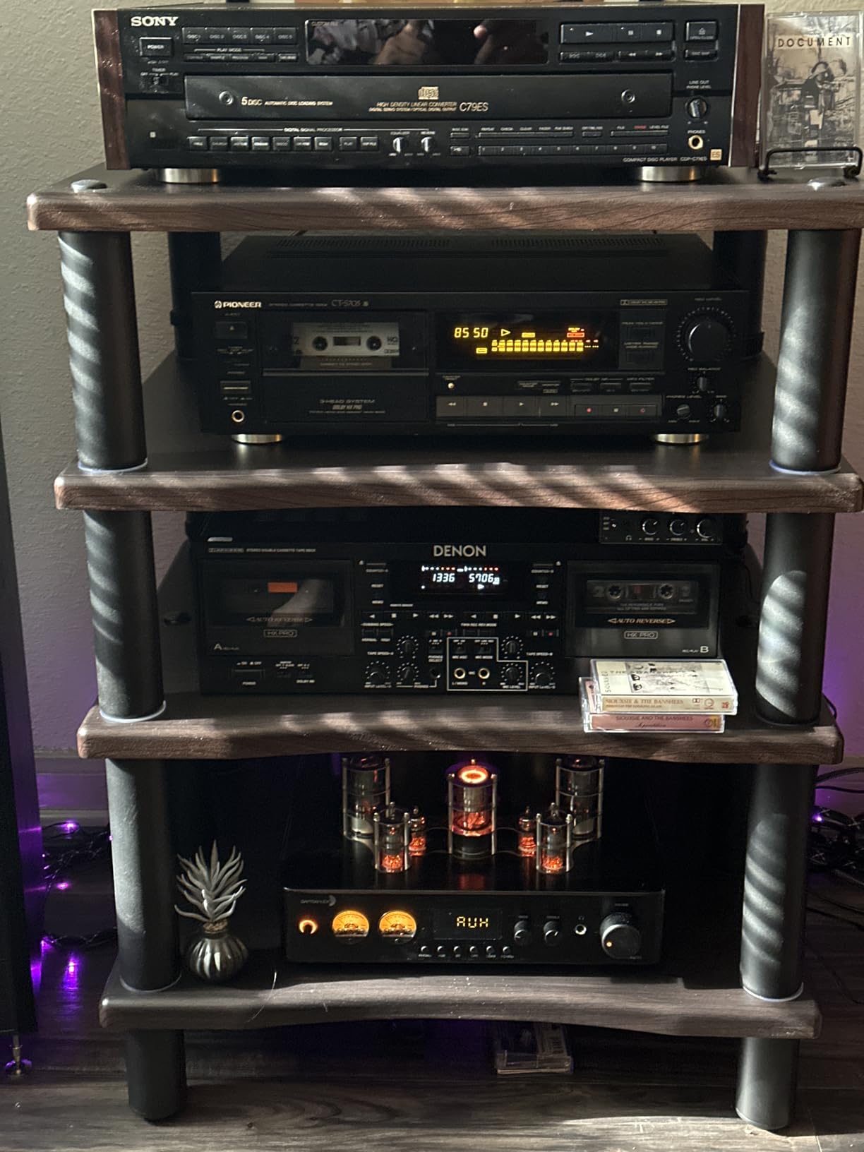 Monolith by Monoprice Heavy Duty 4 Tier Audio Stand XL 1 inch Shelf Thickness Maple customer photo 2