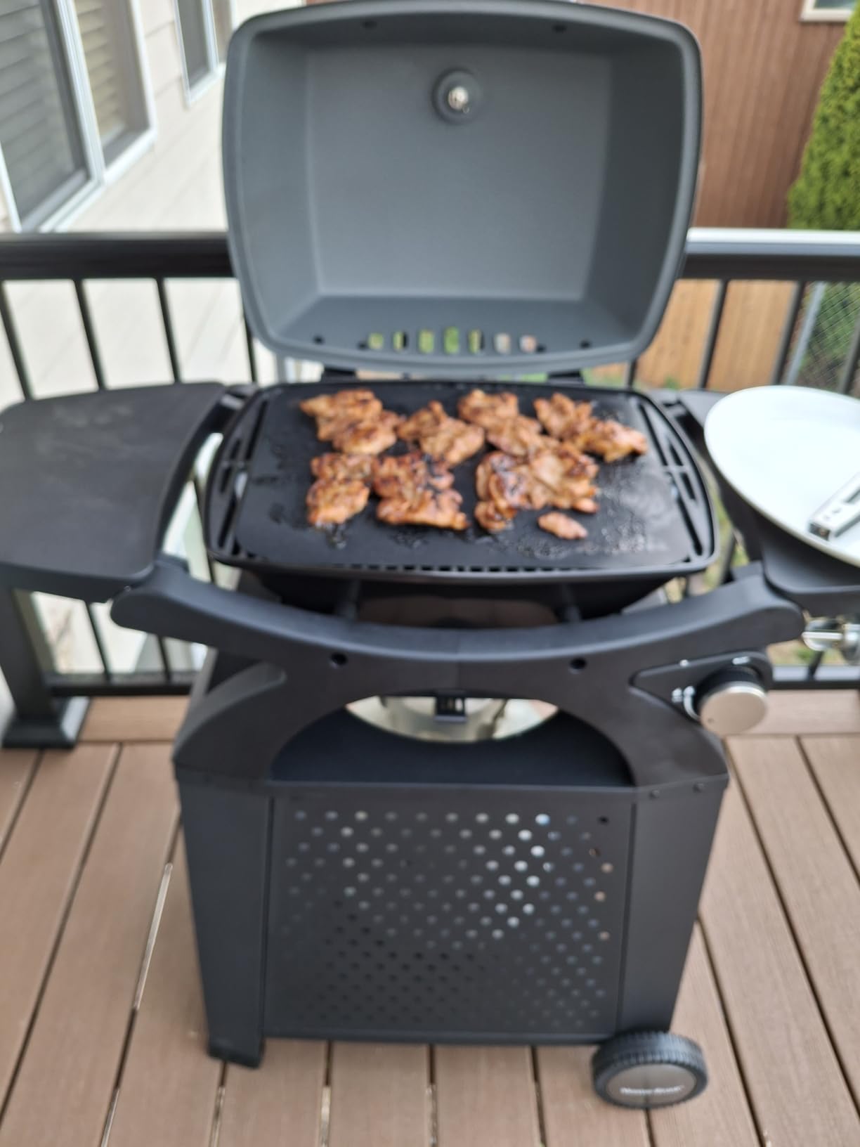 MASTER COOK 3 Burner BBQ Propane Gas Grill, 472 Sq. In. Cooking Area, 30,000 BTU Stainless Steel Barbecue Grill with Two Foldable Shelves for Outdoor Patio, Backyard customer photo 1