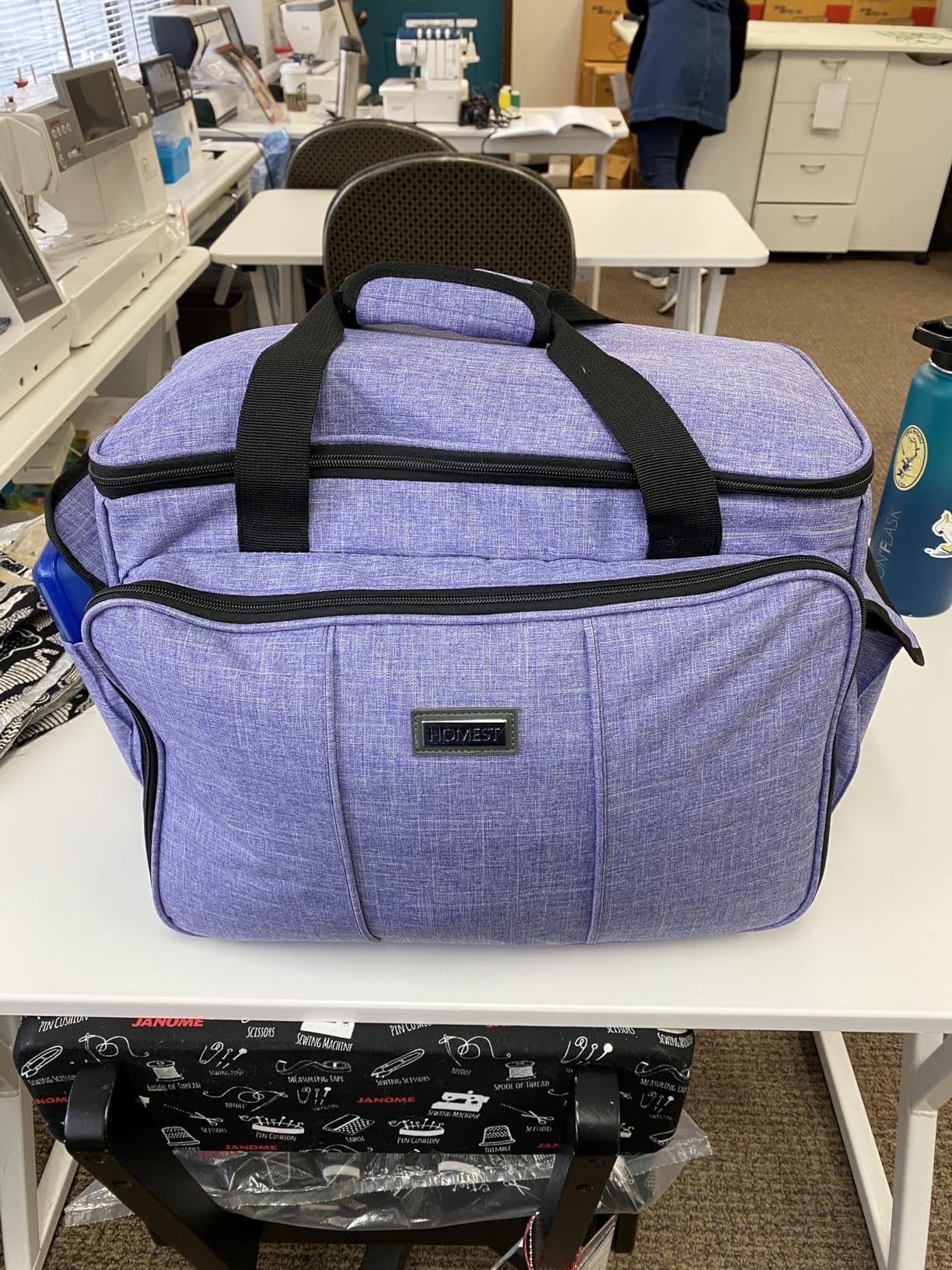 HOMEST Deluxe Sewing Machine Case with Wheels, Rolling Trolley Tote with Multiple Storage Pockets customer photo 1