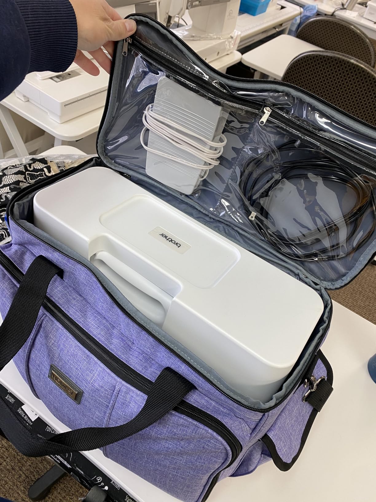 HOMEST Deluxe Sewing Machine Case with Wheels, Rolling Trolley Tote with Multiple Storage Pockets customer photo 2