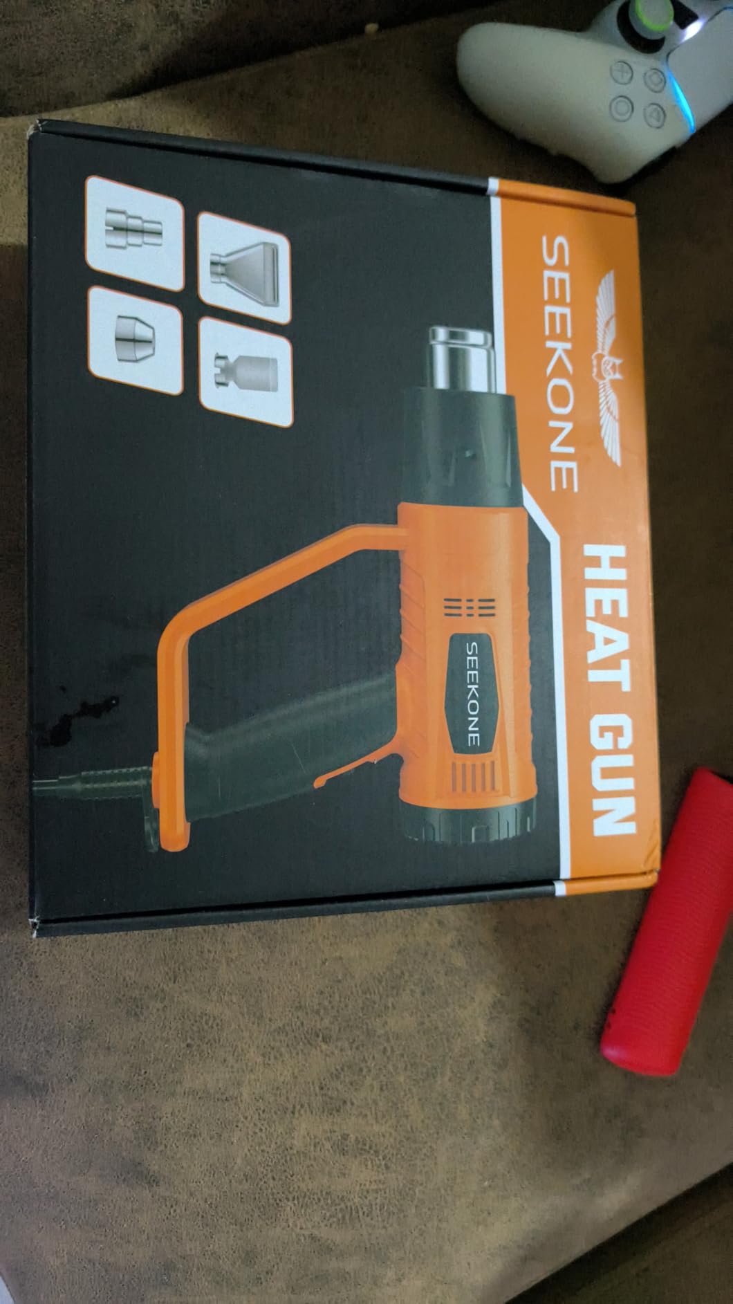 SEEKONE Heat Gun 1800W Heavy Duty Fast Heat Hot Air Gun Kit with 752℉&1112℉(400℃-600℃) Dual-Temperature Settings and 4 Nozzles with Overheat Protection for Crafts, Shrinking PVC, Stripping Paint customer photo 2