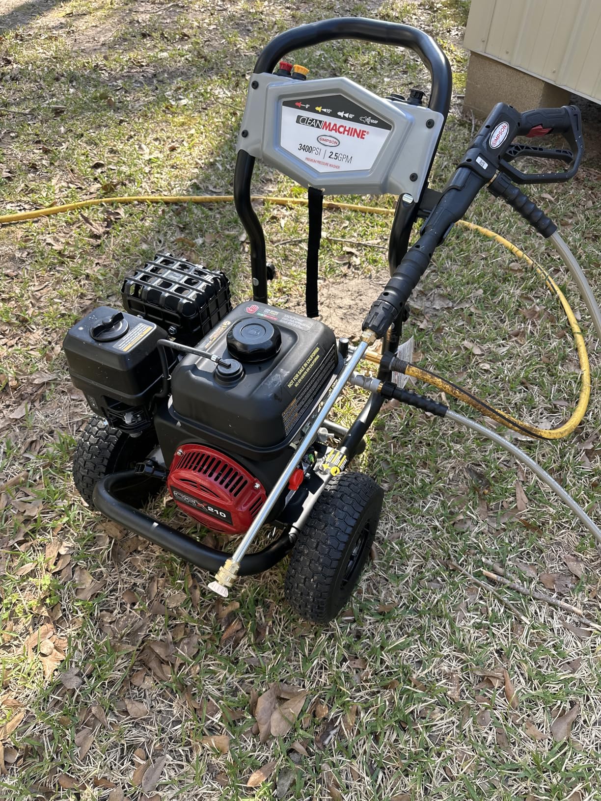 Simpson 3400 PSI Gas Pressure Washer, 2.5 GPM Residential Power Washer, Cold Water, 25ft Hose, Clean Machine, 49-State Compliant (CM61083) customer photo 2
