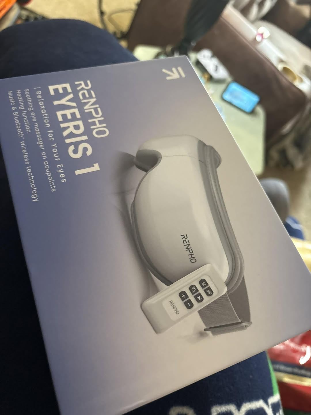 RENPHO Eye Massager with Heat, Father's Day Birthday Gifts for Him, Dad, Women, Her, FSA Eligible HSA Items Lists, Sleep Mask with Remote, Massager for Relieves Head Tension Relief Stye Eye Eyeris 1 customer photo 1