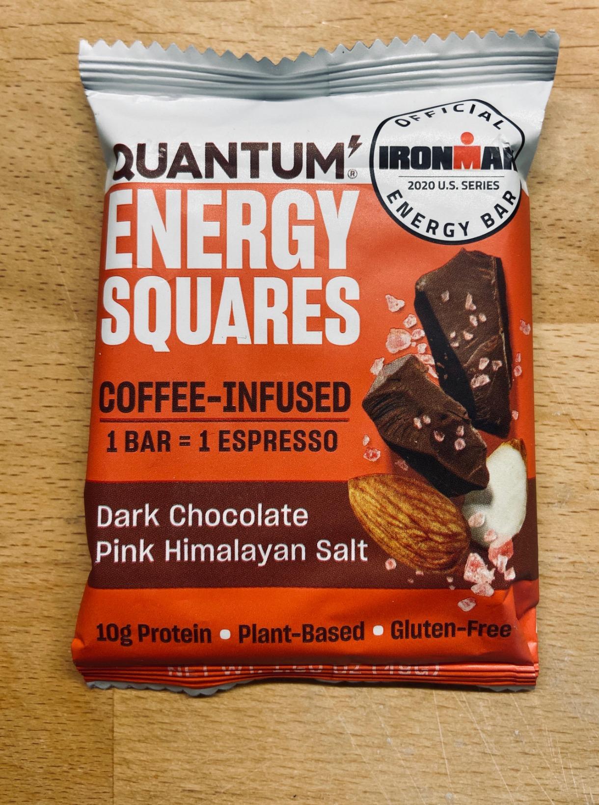 Quantum Energy Square Peanut Butter Dark Chocolate - Energy Bar with Caffeine & 10g Protein, Vegan, Gluten-Free, 8 Pack customer photo 2