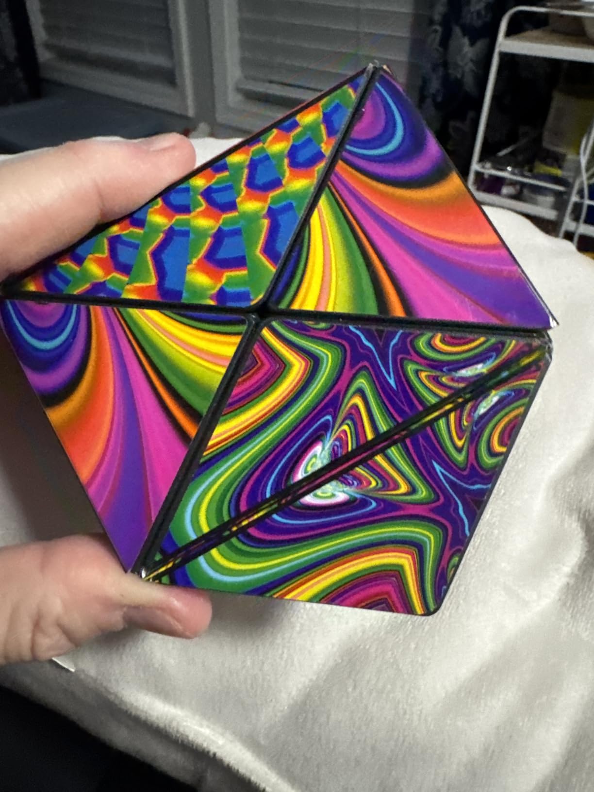 Shashibo Shape Shifting Box - STEM Fidget Toy with Ultra Strong Magnets - Sensory Puzzle Cube Transforms Into 100+ Shapes, Easter Basket Stuffers Gift for Kids, Teens, and Adults (Mystic Ocean) customer photo 2