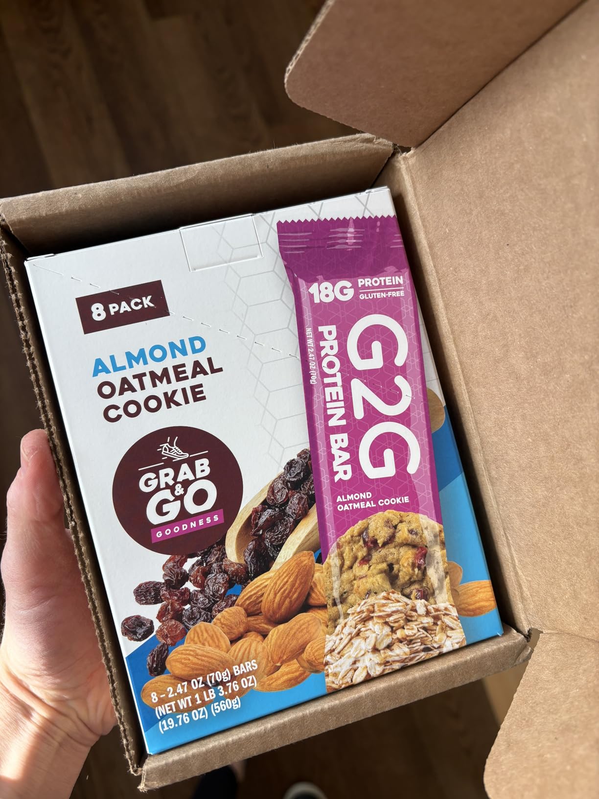 G2G Protein Bar, 8 Flavor Variety Pack, High Protein, Gluten-Free, Healthy Snack, Refrigerated for Freshness, Pack of 8 customer photo 1