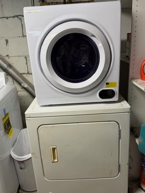Euhomy Compact Laundry Dryer, 3.5 cu ft Front Load Stainless Steel Clothes Dryers With Exhaust Pipe, 1500W, LCD Control Panel Four-Function Portable Dryer customer photo 1