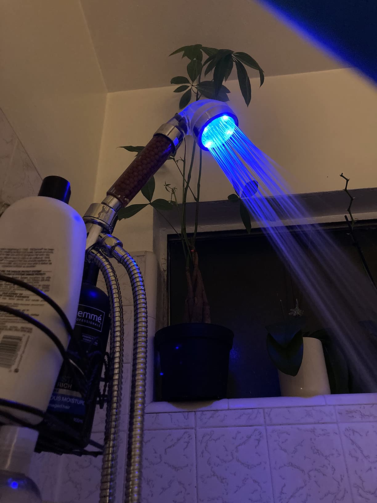 Cobbe Filtered LED Shower Head with Handheld, Color Changing, High Pressure Shower Head with Filter, Water Saving Spray Handheld Showerheads with Hose and Base for Dry Skin & Hair customer photo 2
