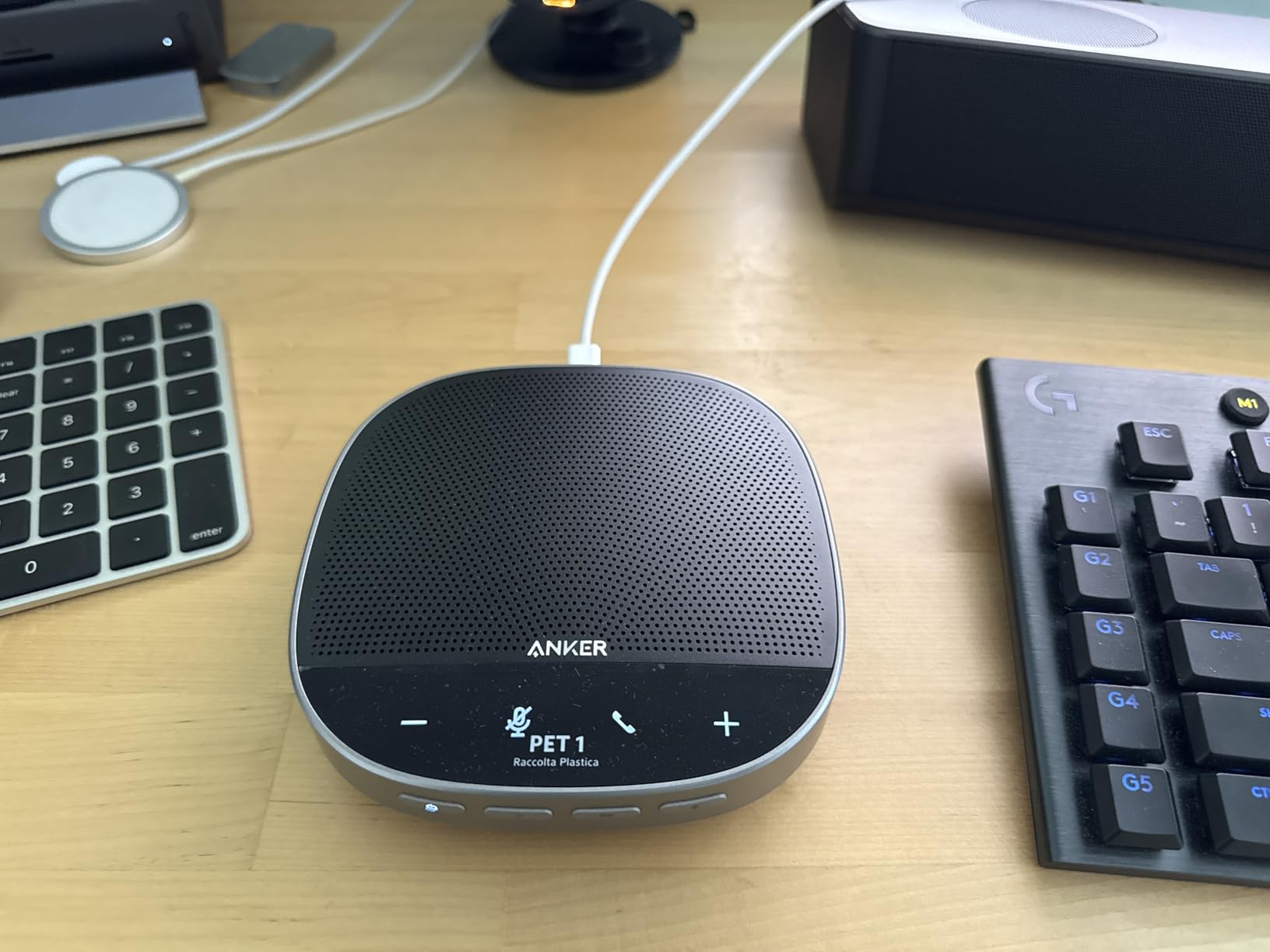 Anker PowerConf S500 Speakerphone with Zoom Rooms and Google Meet Certifications, USB-C Conference Speaker, Bluetooth Speakerphone for Conference Room customer photo 1