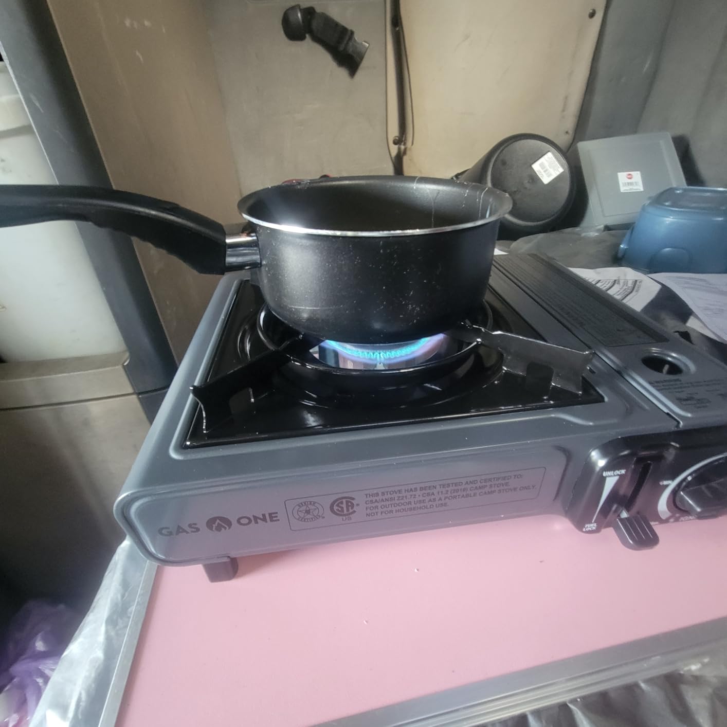 Gas One Portable Butane Camping Stove with Case: Automatic Ignition, Precise Heat Control customer photo 2