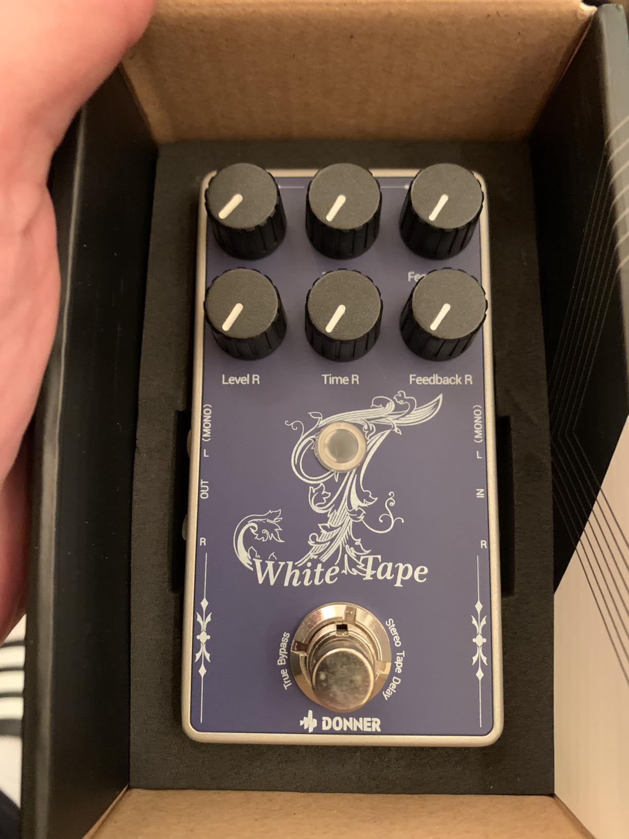Donner White Tape Stereo Delay Pedal, Analog Delay with Echo Effect customer photo 2