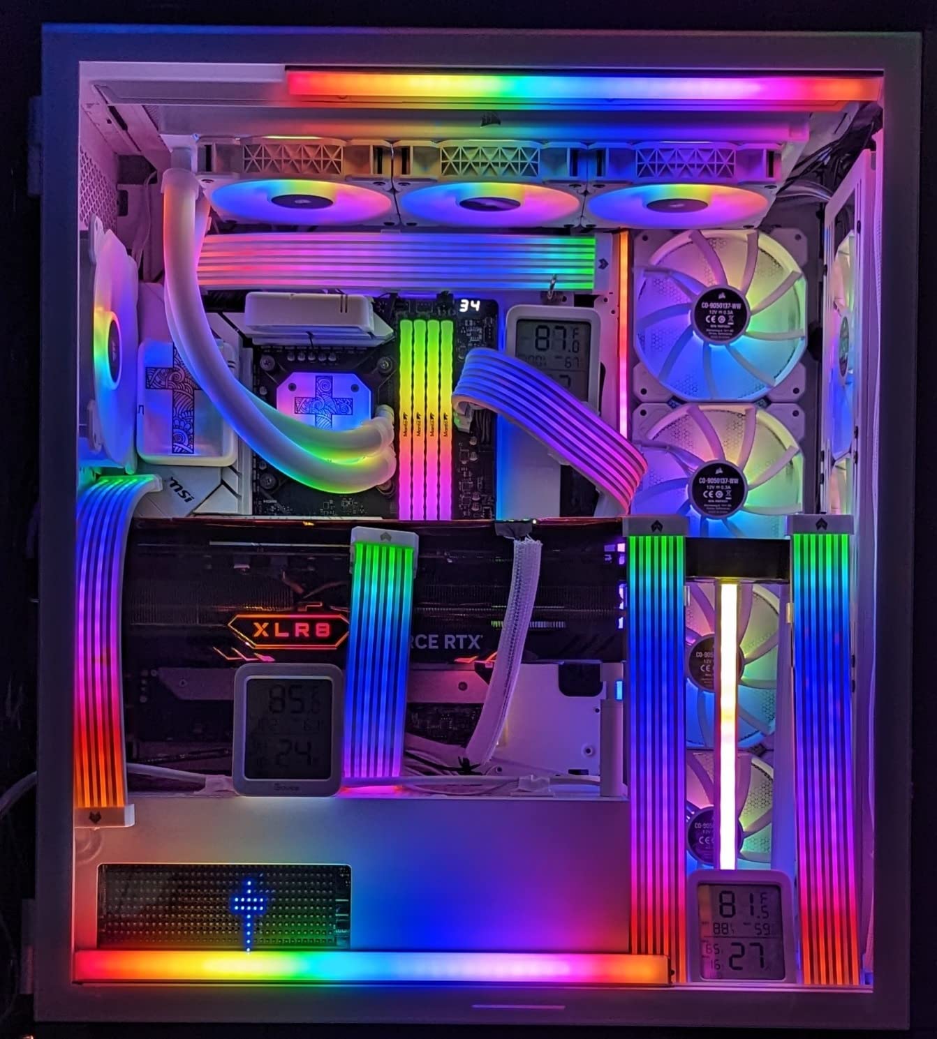 GIM KB-14 Pro Magnetic RGB Light Strip for PC Case, 1.1ft ARGB LED Strip Lights with 5V 3-pin, 4-pin Header & Mini Controller with SATA Header, Sync Color Changing & Light Speed Led Strip customer photo 1