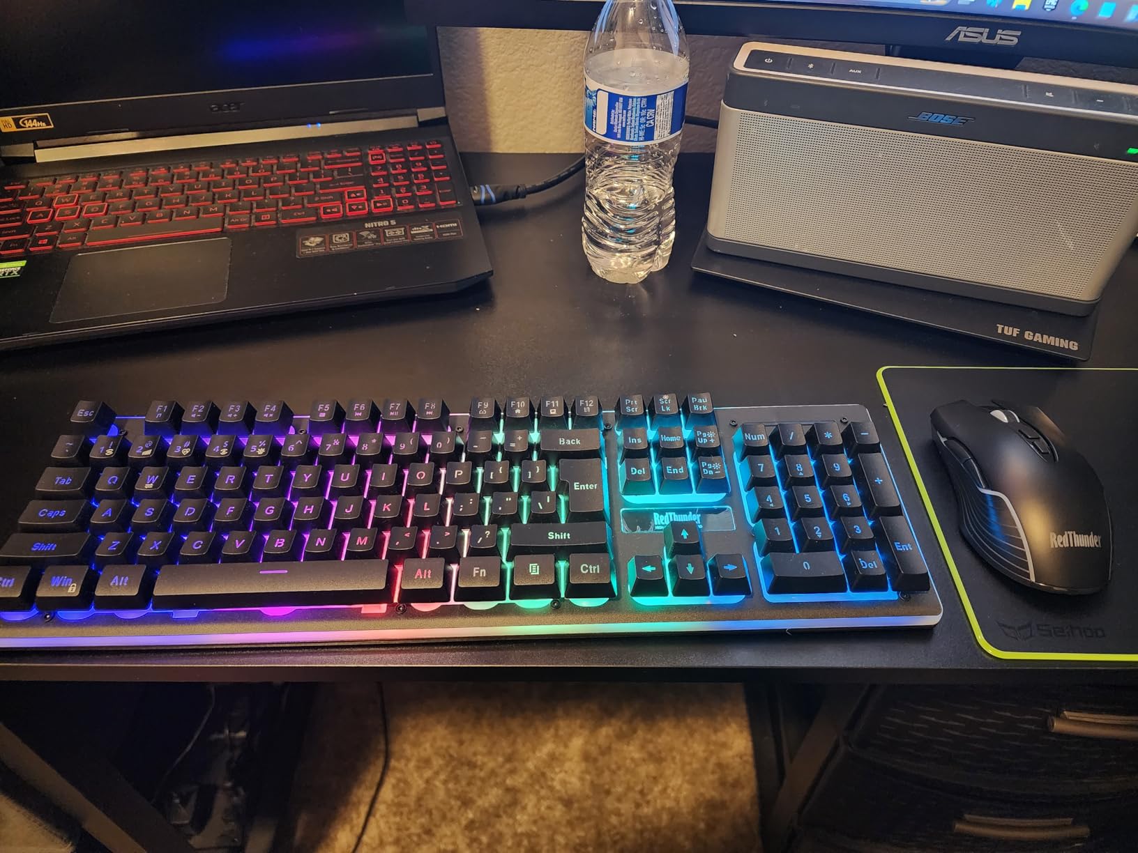 RedThunder K10 Wireless Gaming Keyboard and Mouse Combo, LED Backlit Rechargeable 3800mAh Battery, Mechanical Feel Anti-ghosting Keyboard + 7D 3200DPI Mice for PC Gamer (Black) customer photo 2