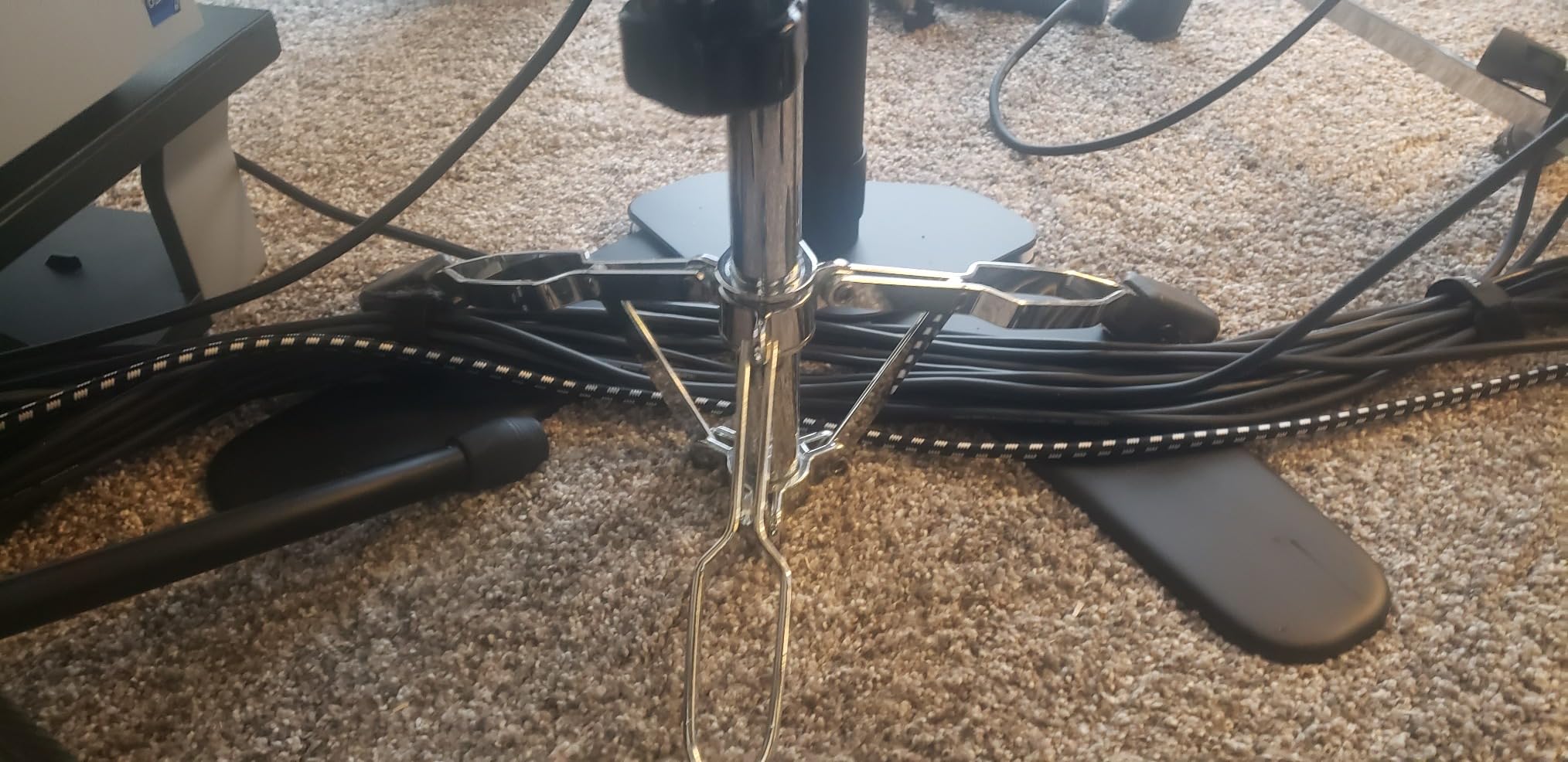 Single Tall Monitor Mount, Extra Long Computer Stand with 47 inch Pole, Floor Computer Stand, Free-Standing Monitor Desk Mount Support 13 to 27 inch Screen,22lbs customer photo 1