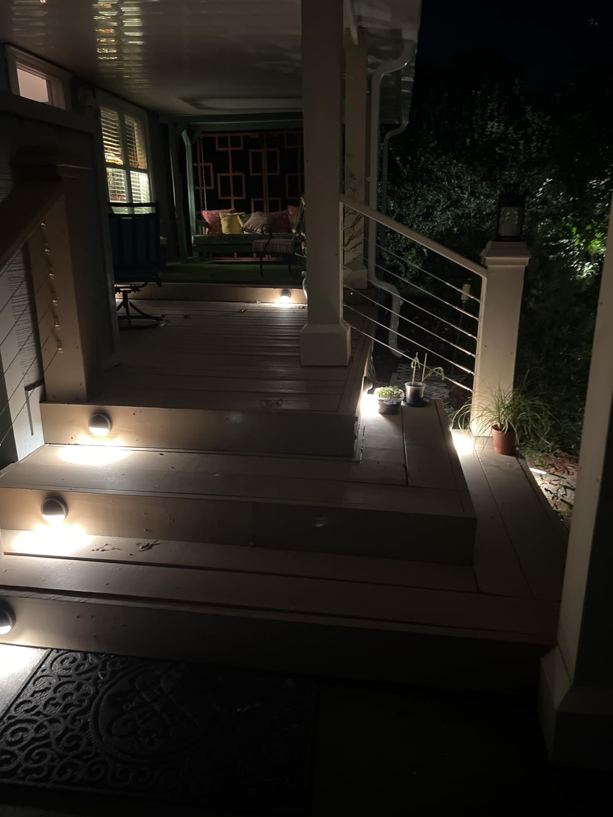 SUNVIE Low Voltage Deck Lights with Fastlock2 Wire Connector 5W LED Landscape Step Stair Lights Outdoor Accent Lighting Garden Post Fence Light 3000K 12-24V AC/DC 3.2FT ETL Listed Cord, 8 Pack customer photo 2