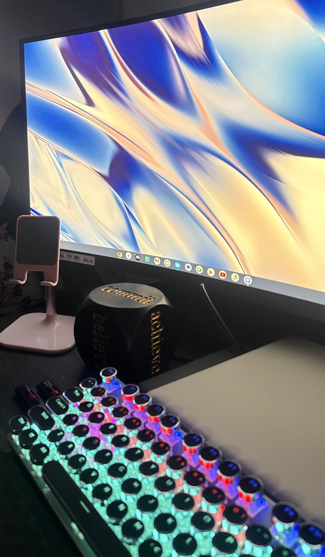 AULA F2088 Typewriter Style Mechanical Gaming Keyboard - Blue Switches, Rainbow LED Backlit, Removable Wrist Rest customer photo 2
